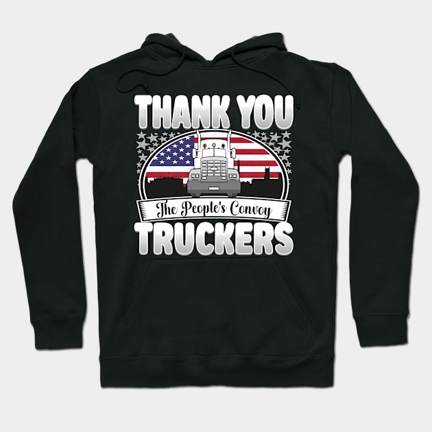 PEOPLES CONVOY US FLAG WASHINGTON DC 2022 WHITE LETTERS Hoodie by KathyNoNoise